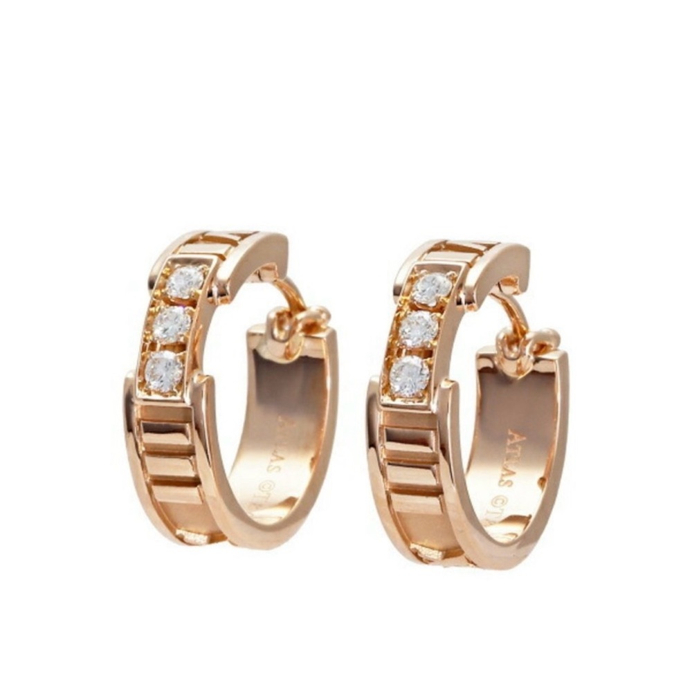 Tiffany Atlas Earrings 18 k rose gold with diamonds
